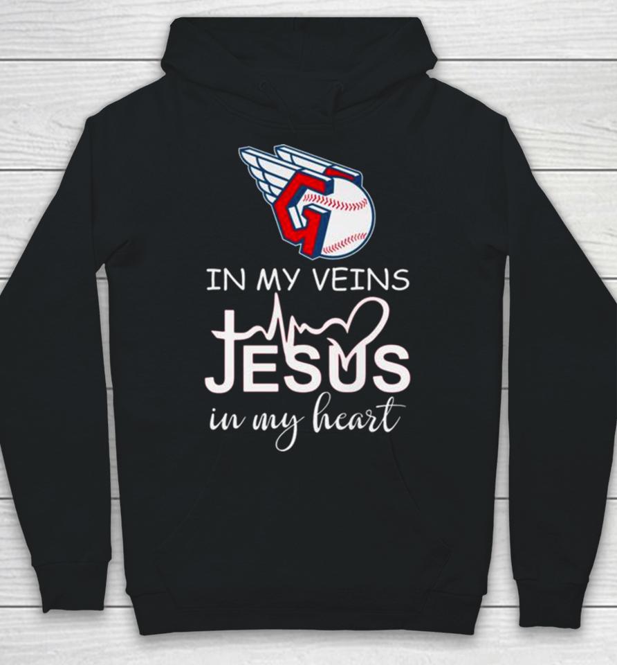Cleveland Guardians Logo 2023 In My Veins Jesus In My Heart Hoodie