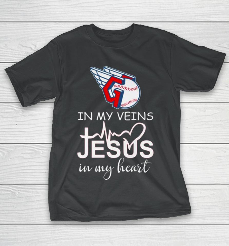 Cleveland Guardians Logo 2023 In My Veins Jesus In My Heart T-Shirt