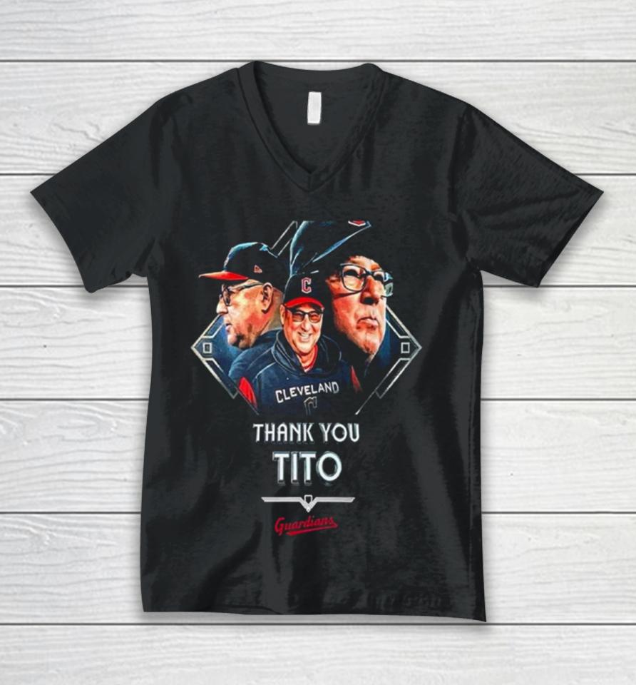 Cleveland Guardians Thank You Tito Rare Terry Francona Unisex V-Neck T-Shirt
