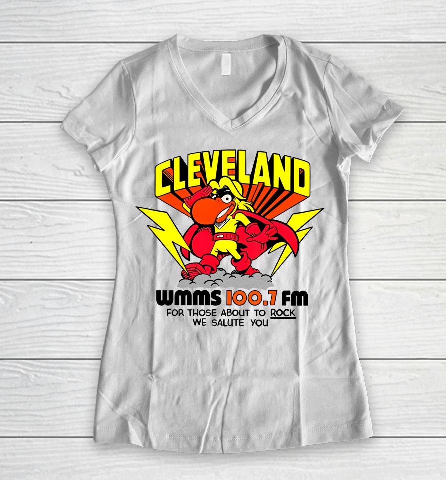 Cleveland Wmms We Salute You Women V-Neck T-Shirt