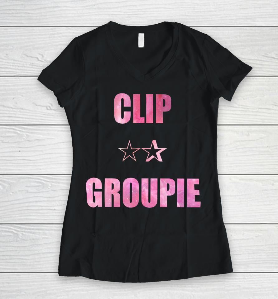 Clip Groupie Women V-Neck T-Shirt