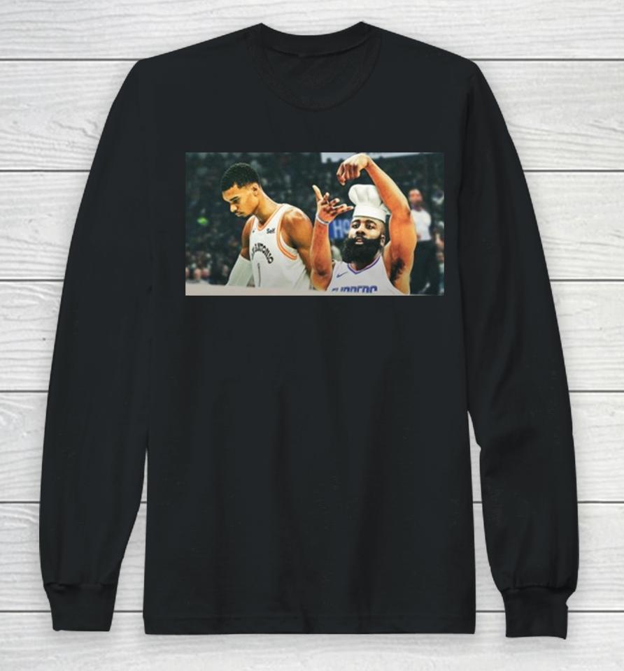 Clippers’ James Harden Shows Perfect Way To Counter Victor Wembanyama’s Height Long Sleeve T-Shirt
