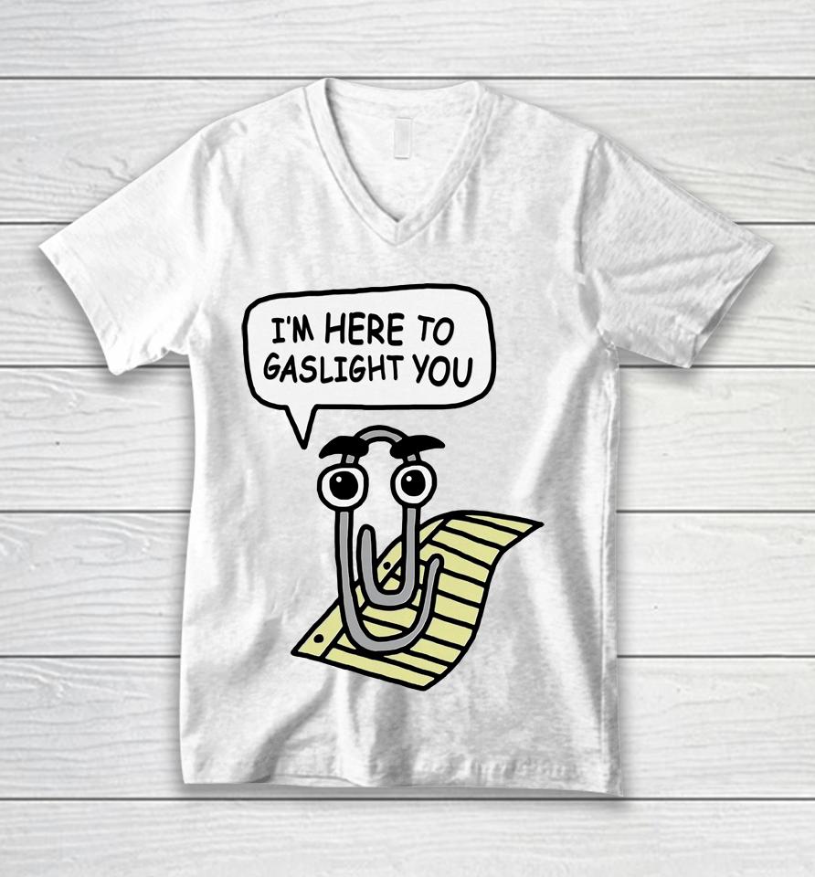 Clippy Is Here To Gaslight You Unisex V-Neck T-Shirt