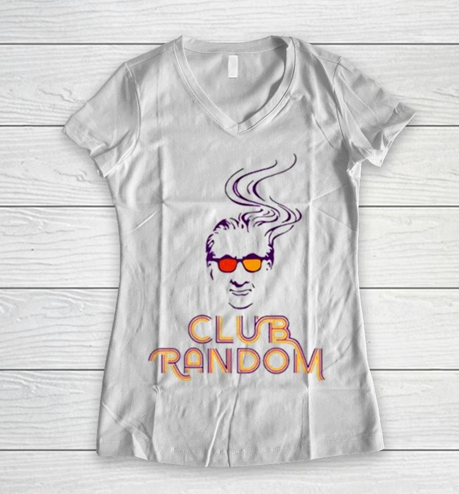 Club Random Smoke Logo Women V-Neck T-Shirt