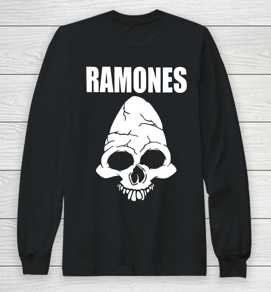 Cm Punk Wearing Ramones Skull Long Sleeve T-Shirt