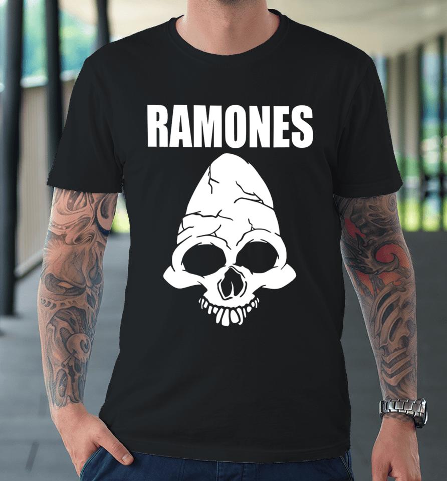 Cm Punk Wearing Ramones Skull Premium T-Shirt