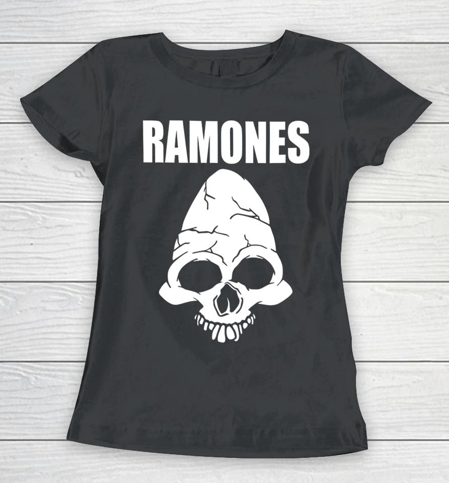 Cm Punk Wearing Ramones Skull Women T-Shirt