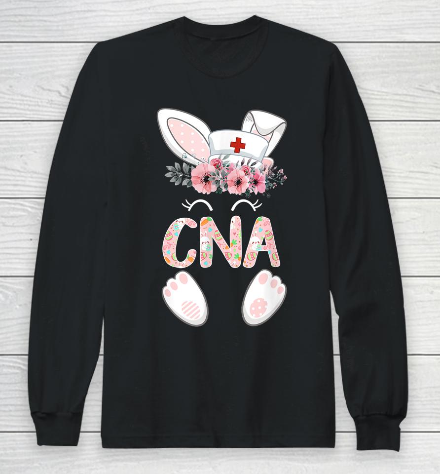 Cna Easter Nurse Floral Bunny Long Sleeve T-Shirt