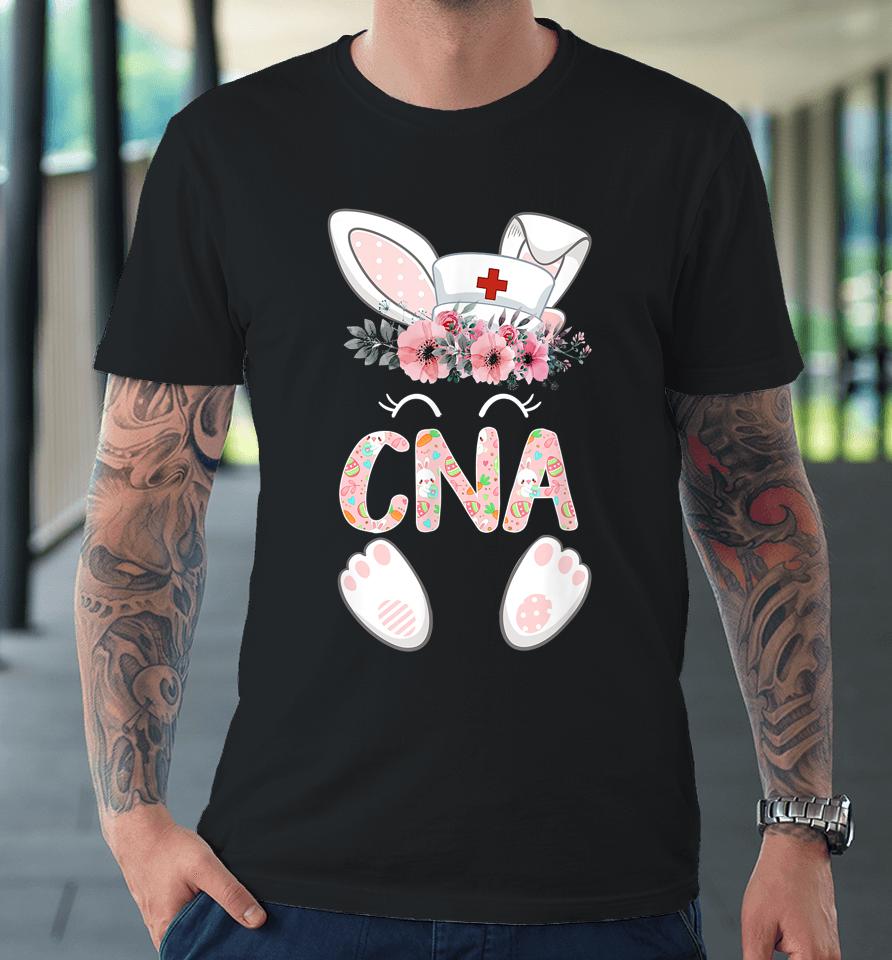 Cna Easter Nurse Floral Bunny Premium T-Shirt