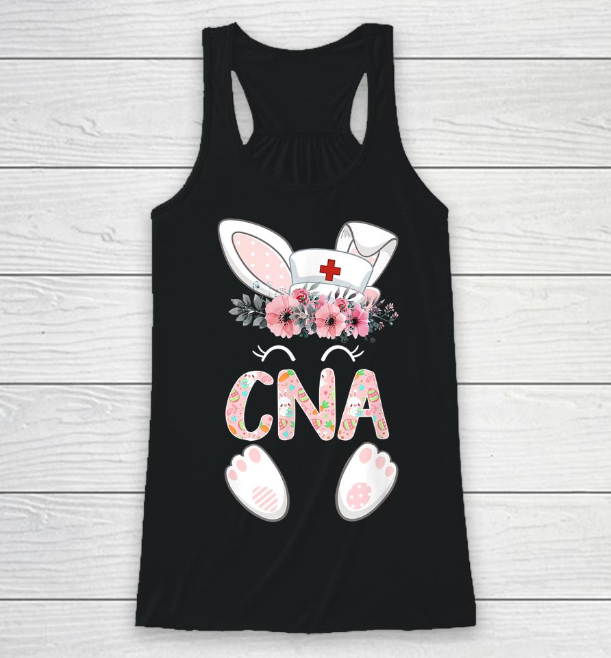 Cna Easter Nurse Floral Bunny Racerback Tank