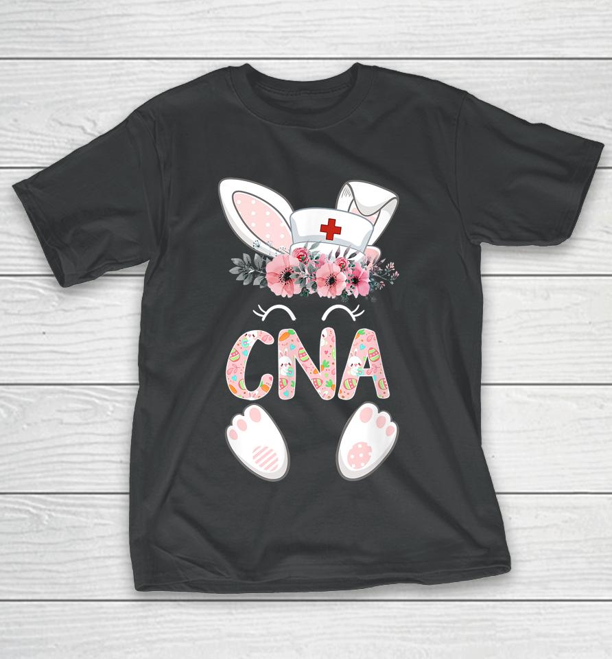 Cna Easter Nurse Floral Bunny T-Shirt