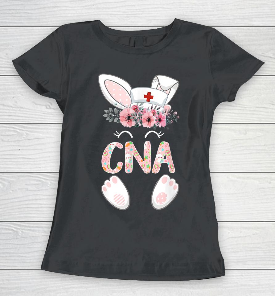 Cna Easter Nurse Floral Bunny Women T-Shirt