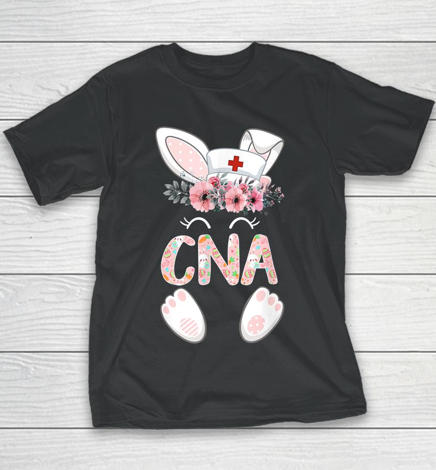 Cna Easter Nurse Floral Bunny Youth T-Shirt