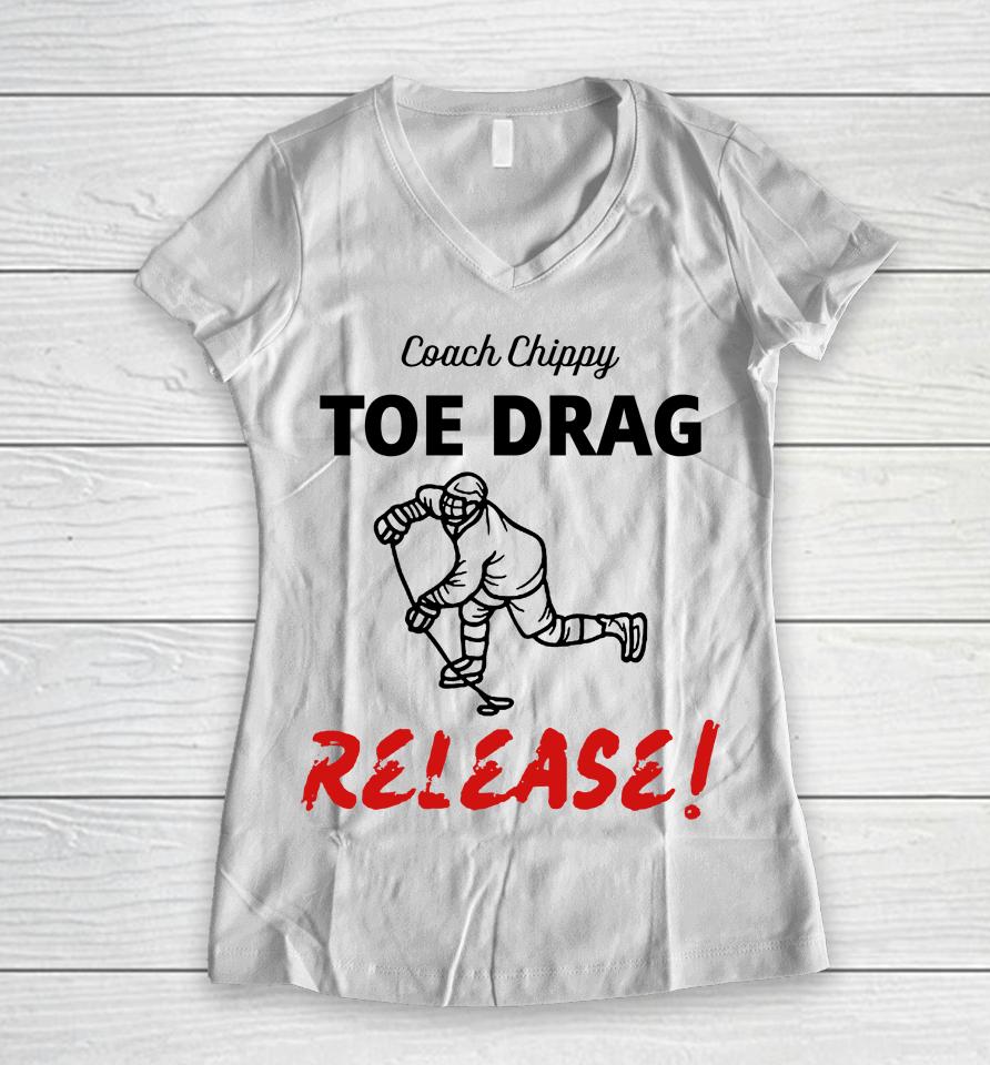 Coach Chippy Toe Drag Release Women V-Neck T-Shirt