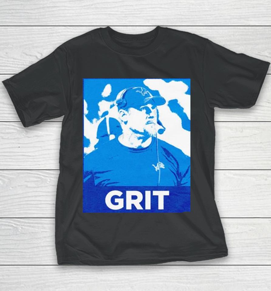 Coach Detroit Lions Dan Campbell Grit Youth T-Shirt