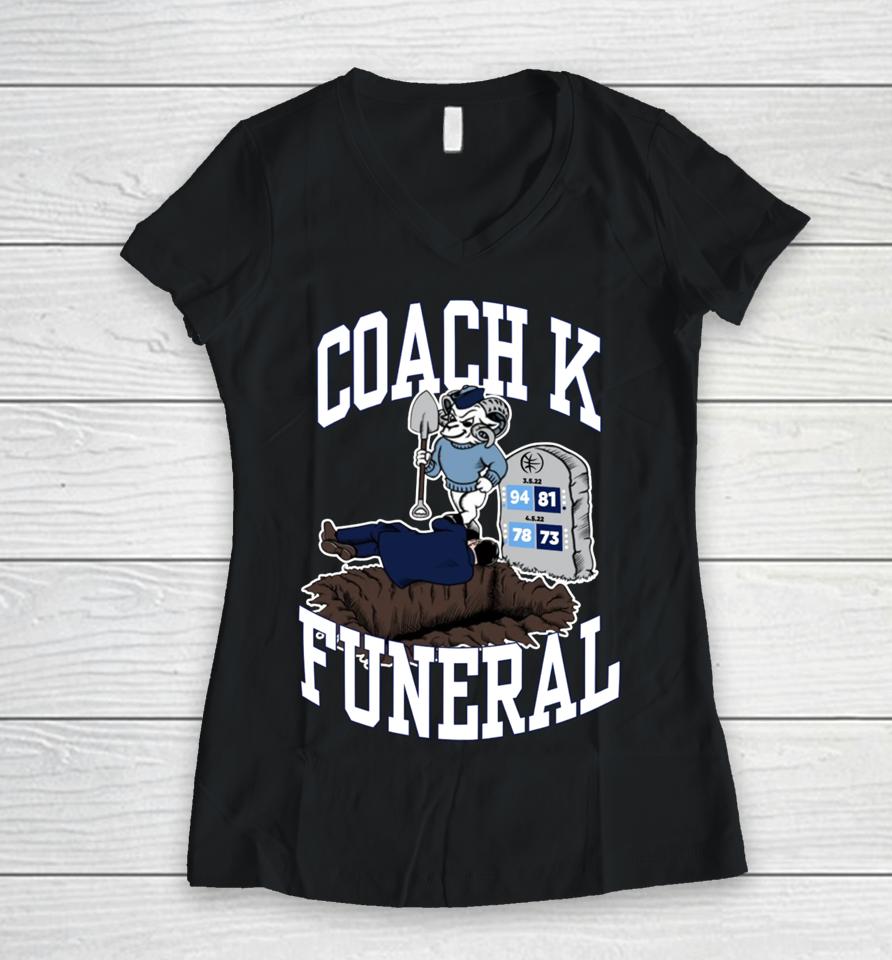 Coach K Funeral Women V-Neck T-Shirt