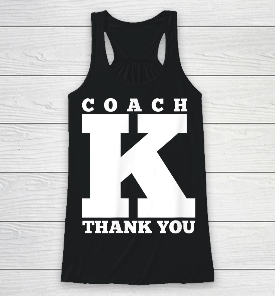 Coach K Retirement Racerback Tank