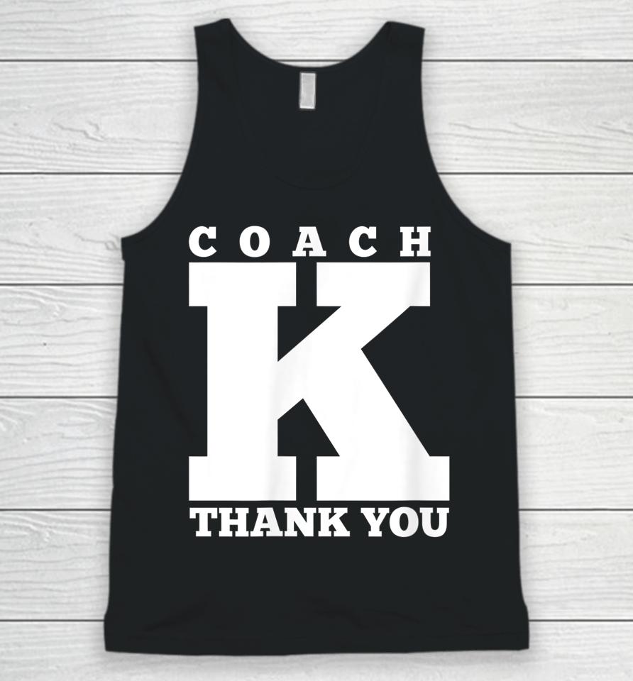 Coach K Retirement Unisex Tank Top