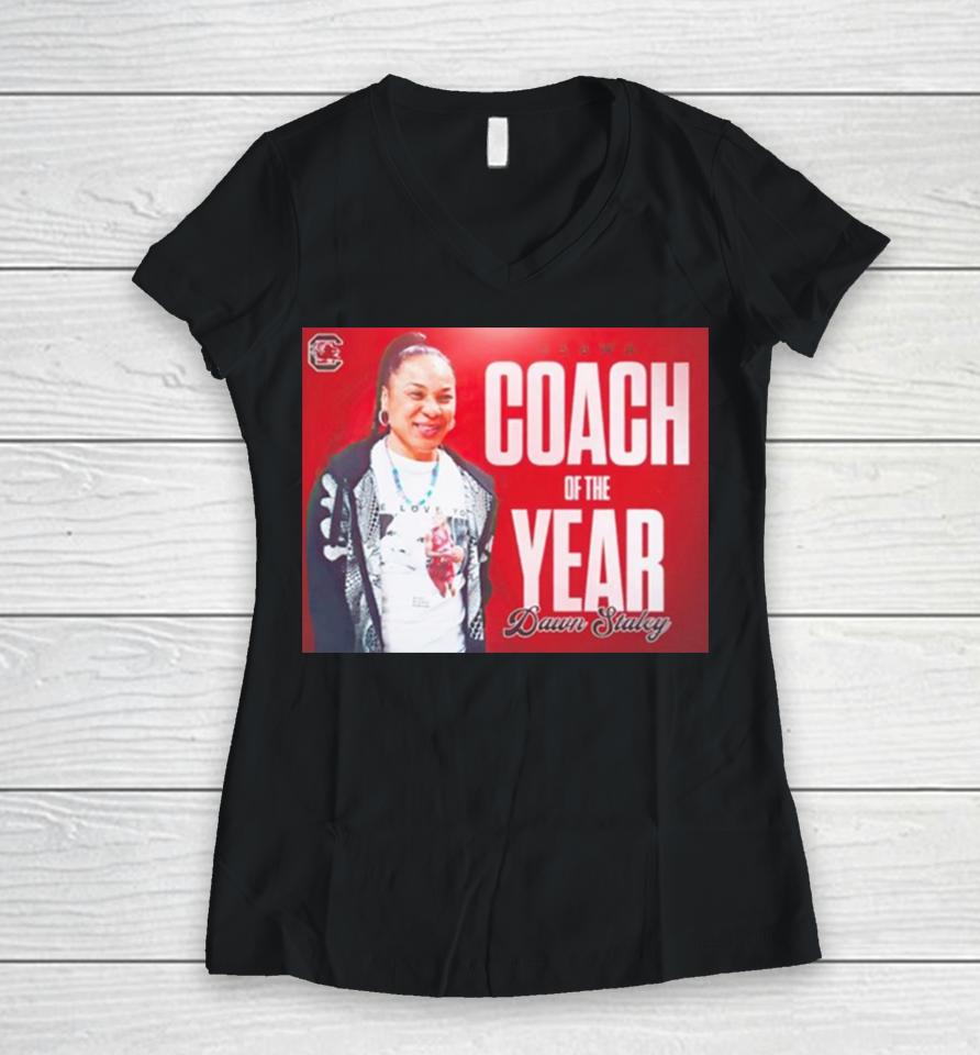 Coach Of The Year Dawn Staley South Carolina Gamecocks Women V-Neck T-Shirt