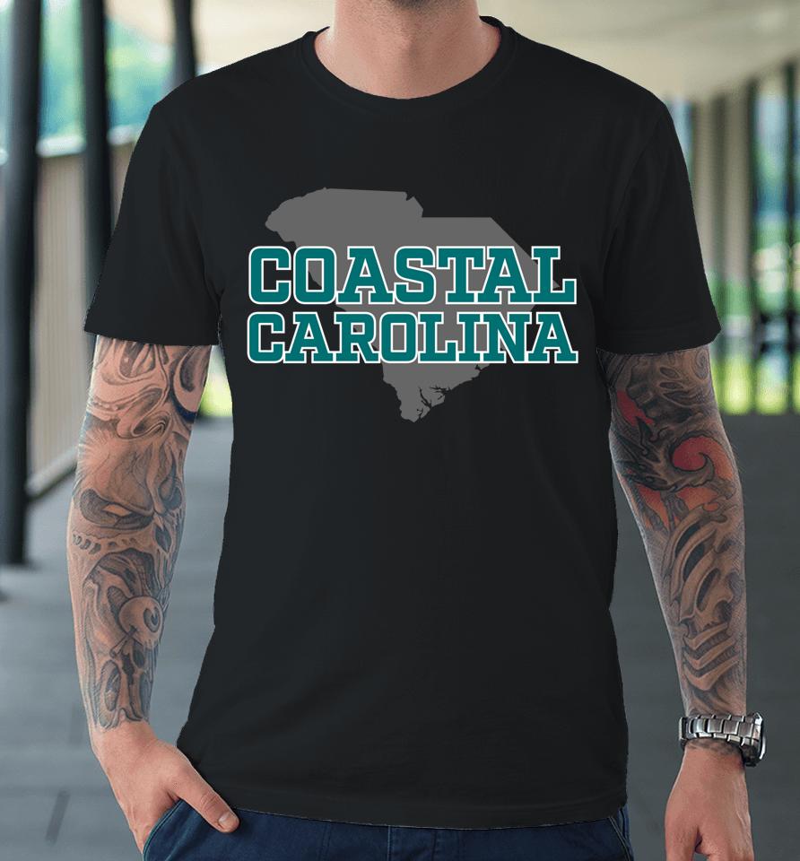 Coastal Carolina Teal South Carolina State Premium T-Shirt