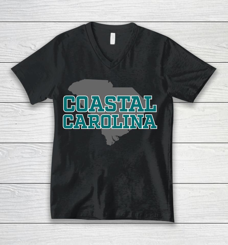 Coastal Carolina Teal South Carolina State Unisex V-Neck T-Shirt