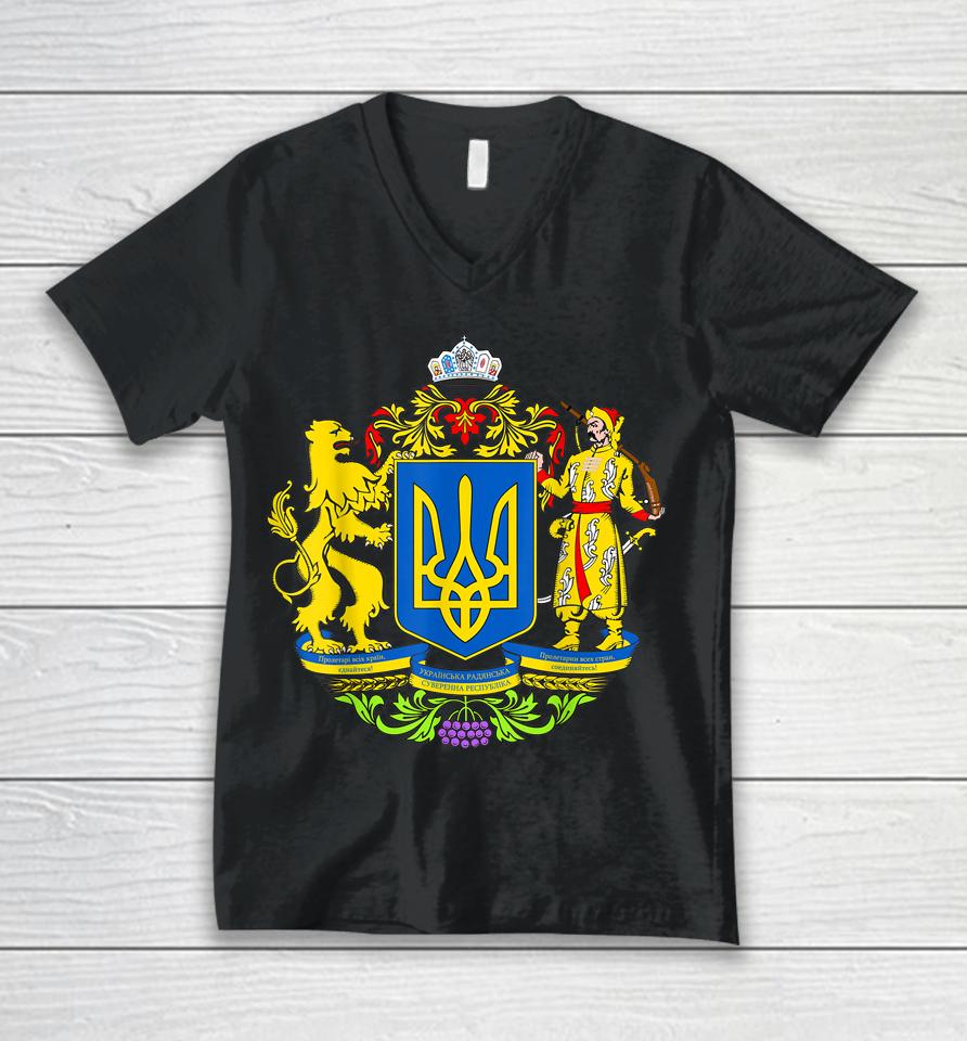 Coat Of Arms Ukraine Unisex V-Neck T-Shirt