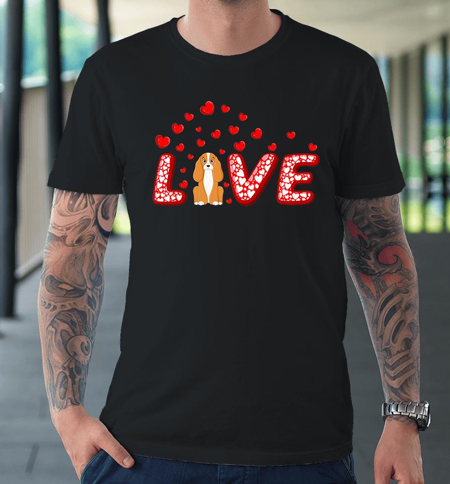 Cocker Spaniel Dog Lover Heart Love Cocker Spaniel Valentine Premium Premium T-Shirt