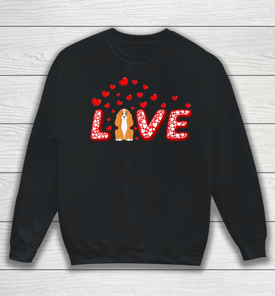 Cocker Spaniel Dog Lover Heart Love Cocker Spaniel Valentine Premium Sweatshirt