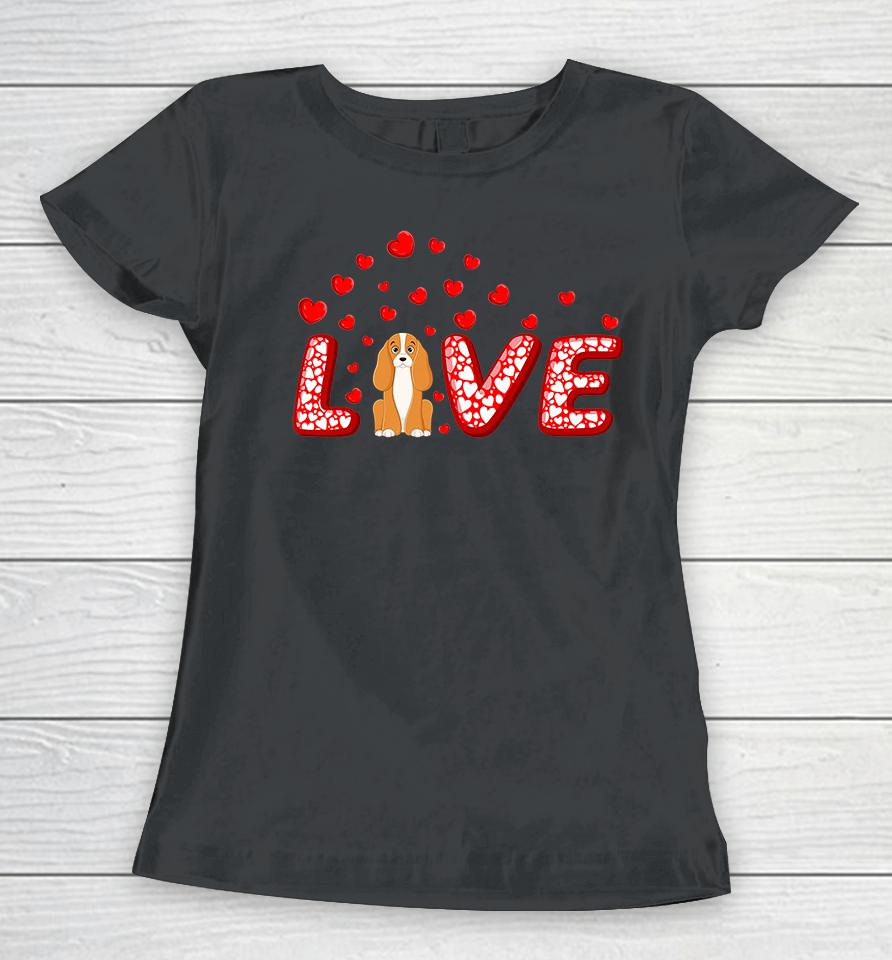 Cocker Spaniel Dog Lover Heart Love Cocker Spaniel Valentine Premium Women T-Shirt