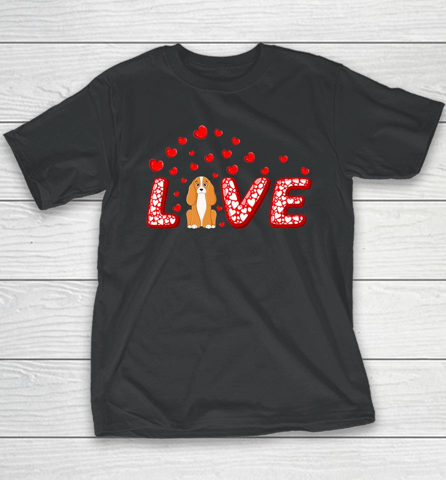 Cocker Spaniel Dog Lover Heart Love Cocker Spaniel Valentine Premium Youth T-Shirt