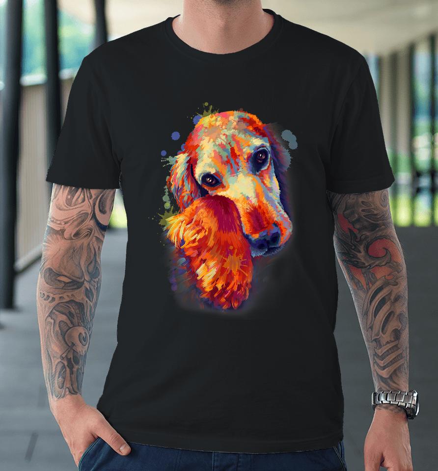 Cocker Spaniel Take My Hand And Say Love Me Splash Art Premium T-Shirt