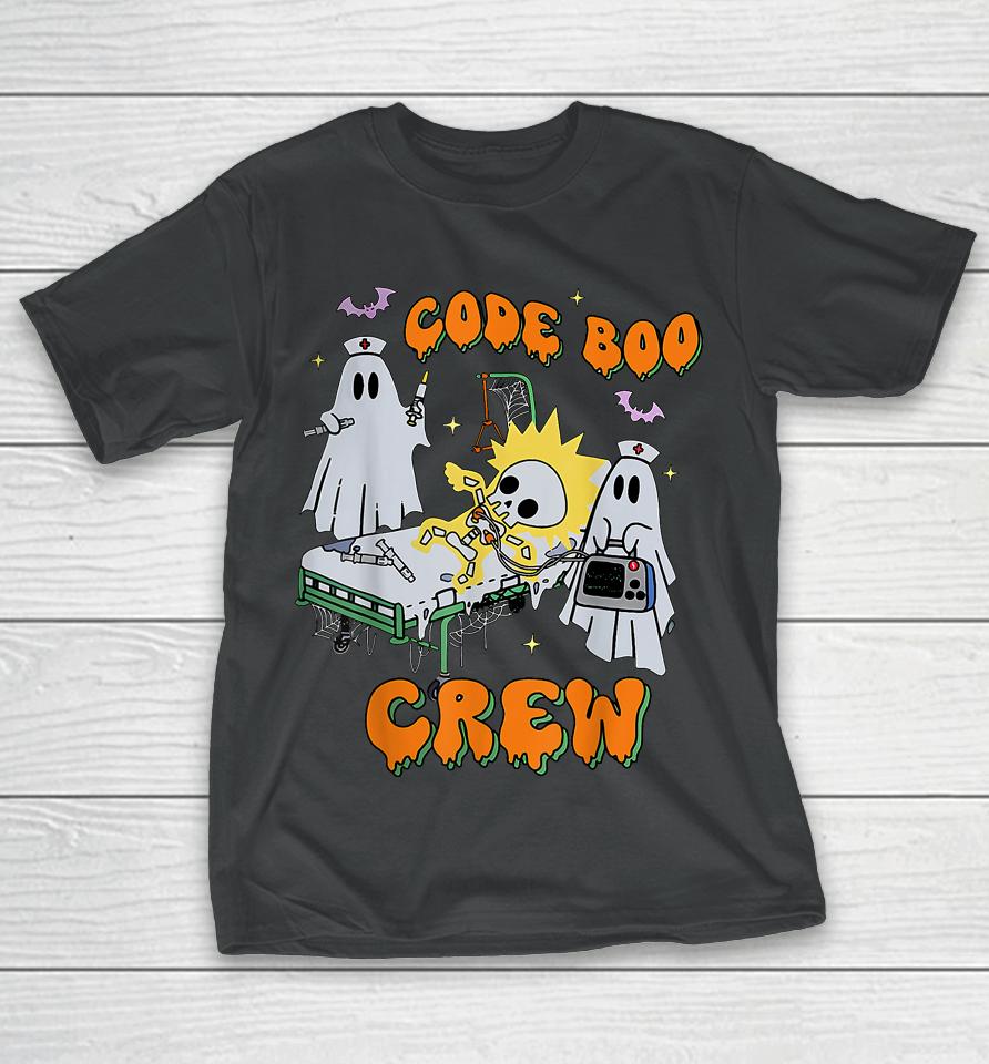 Code Boo Crew Funny Ghost Nurse Halloween Costume Nursing T-Shirt