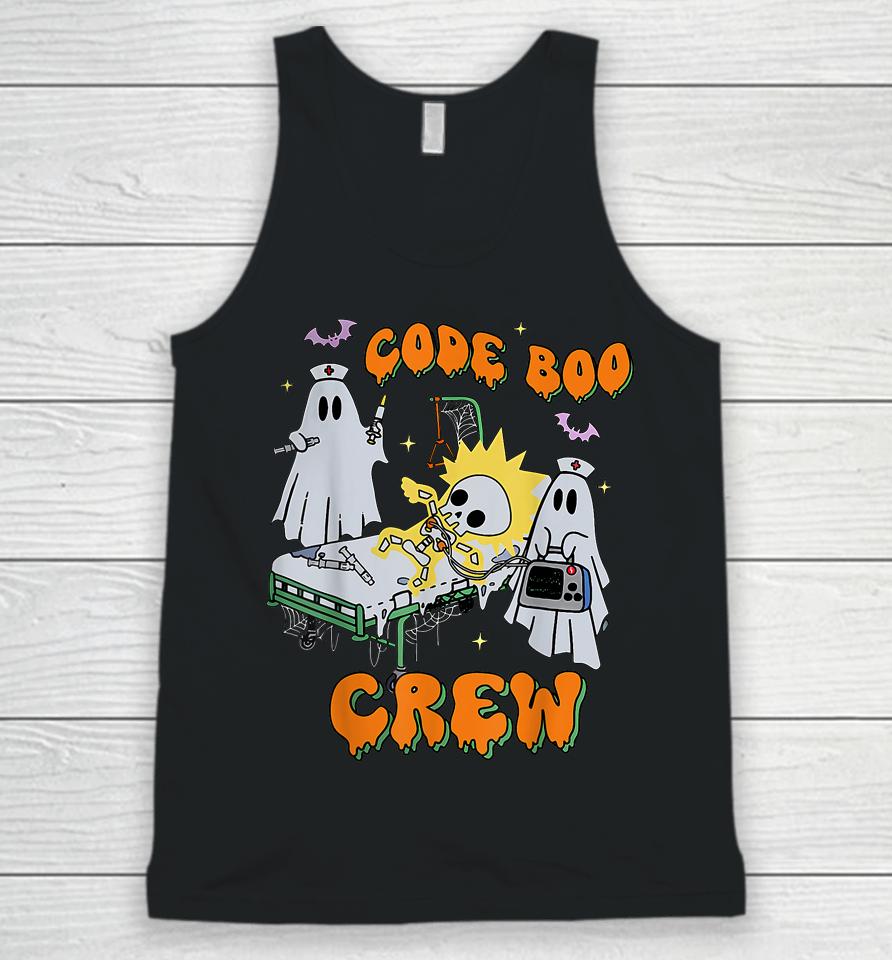 Code Boo Crew Funny Ghost Nurse Halloween Costume Nursing Unisex Tank Top