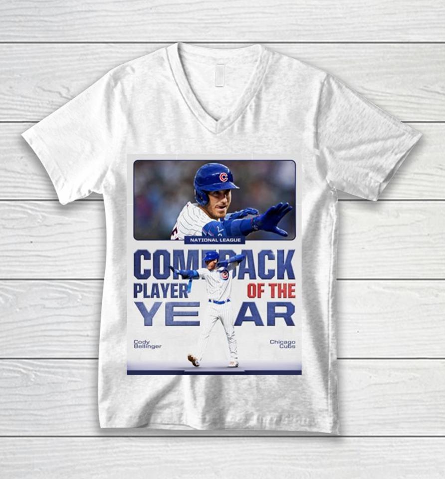 Cody Bellinger Chicago Cubs National League Comeback Player Of The Year Unisex V-Neck T-Shirt