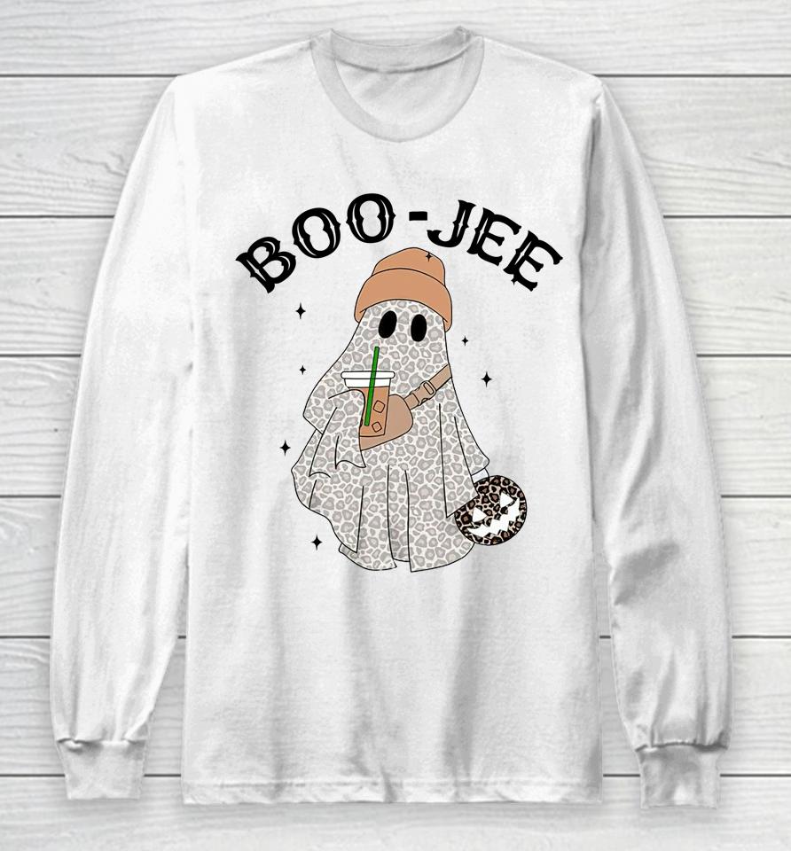 Coffee Lovers Cute Ghost Halloween Costume Boujee Boo-Jee Long Sleeve T-Shirt
