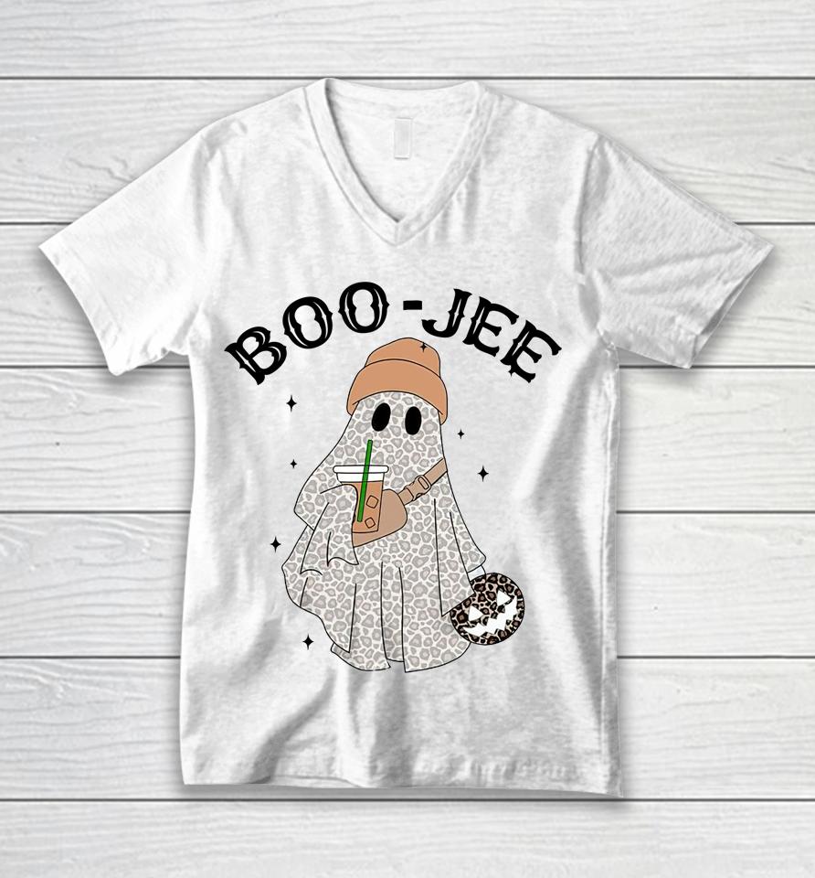 Coffee Lovers Cute Ghost Halloween Costume Boujee Boo-Jee Unisex V-Neck T-Shirt