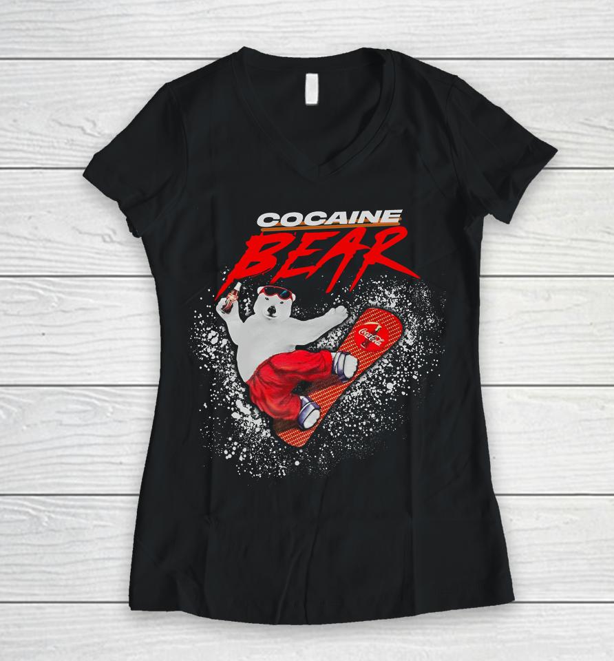 Coke Bear Women V-Neck T-Shirt
