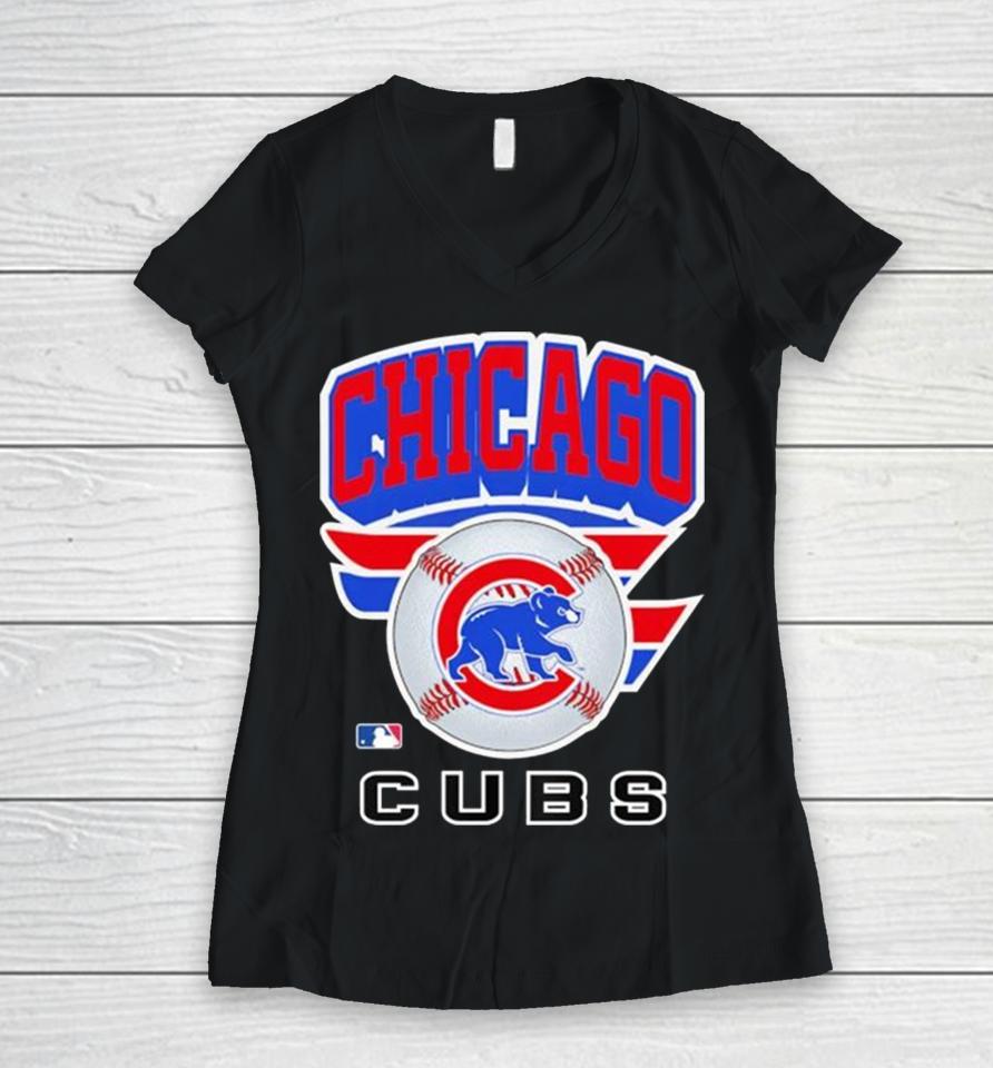 Collection For Fans Chicago Cubs Baseball Team Mlb Women V-Neck T-Shirt