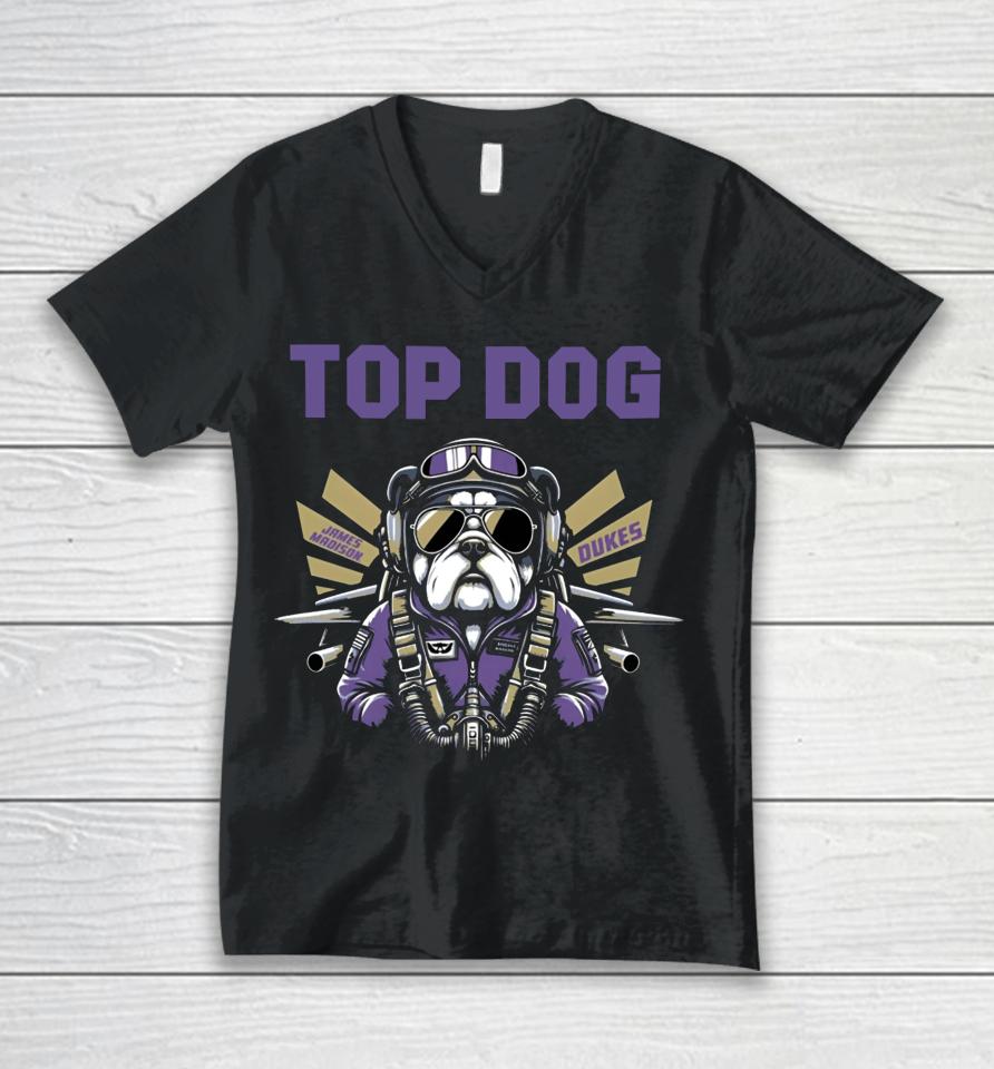College Dropouts Merch Jmu Top Dog Bowl Unisex V-Neck T-Shirt