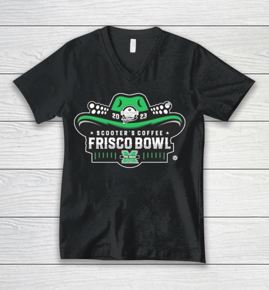 College Football Bowl Games 2023 24 Marshall Thundering Herd 2023 Frisco Bowl Unisex V-Neck T-Shirt