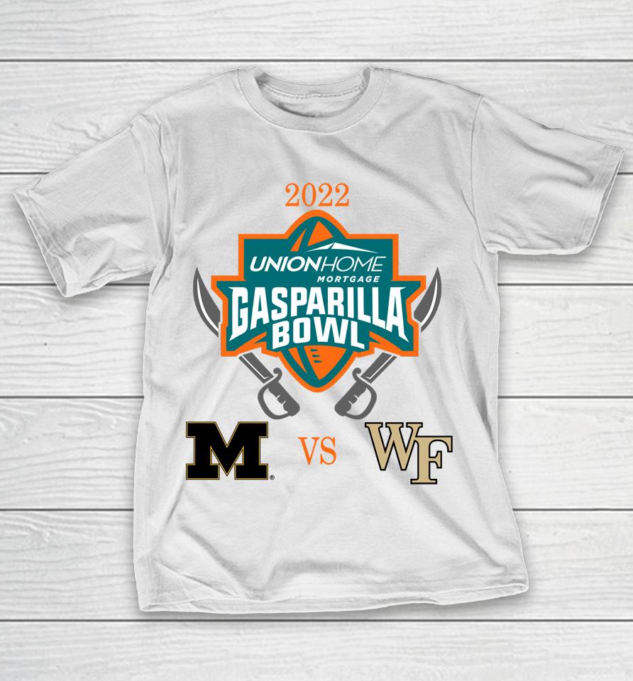 College Football Ncaa Wake Forest Demon Deacons Vs Missouri Tigers 2022 Gasparilla Bowl Matchup T-Shirt