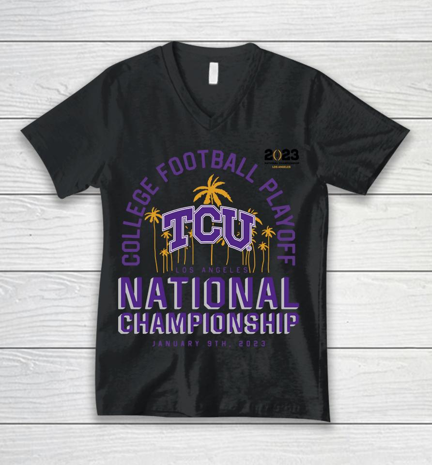College Football Playoff 2023 Tcu Horned Frogs National Championship Game Return Run Unisex V-Neck T-Shirt