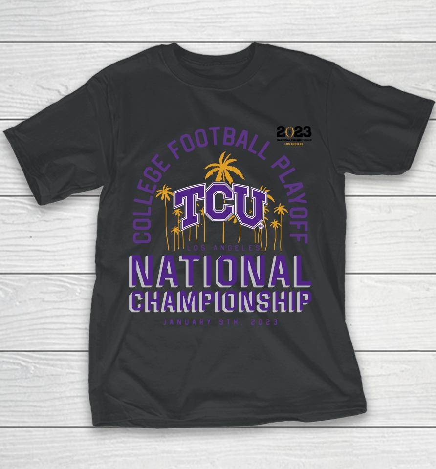 College Football Playoff 2023 Tcu Horned Frogs National Championship Game Return Run Youth T-Shirt
