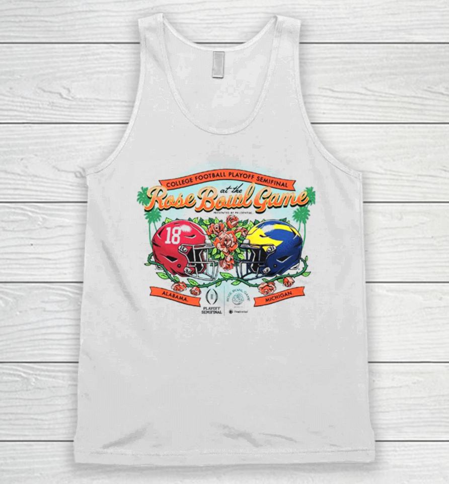 College Football Playoff Semifinal At The Rose Bowl Game 2023 2024 Alabama Crimson Tide Vs Michigan Wolverines Unisex Tank Top