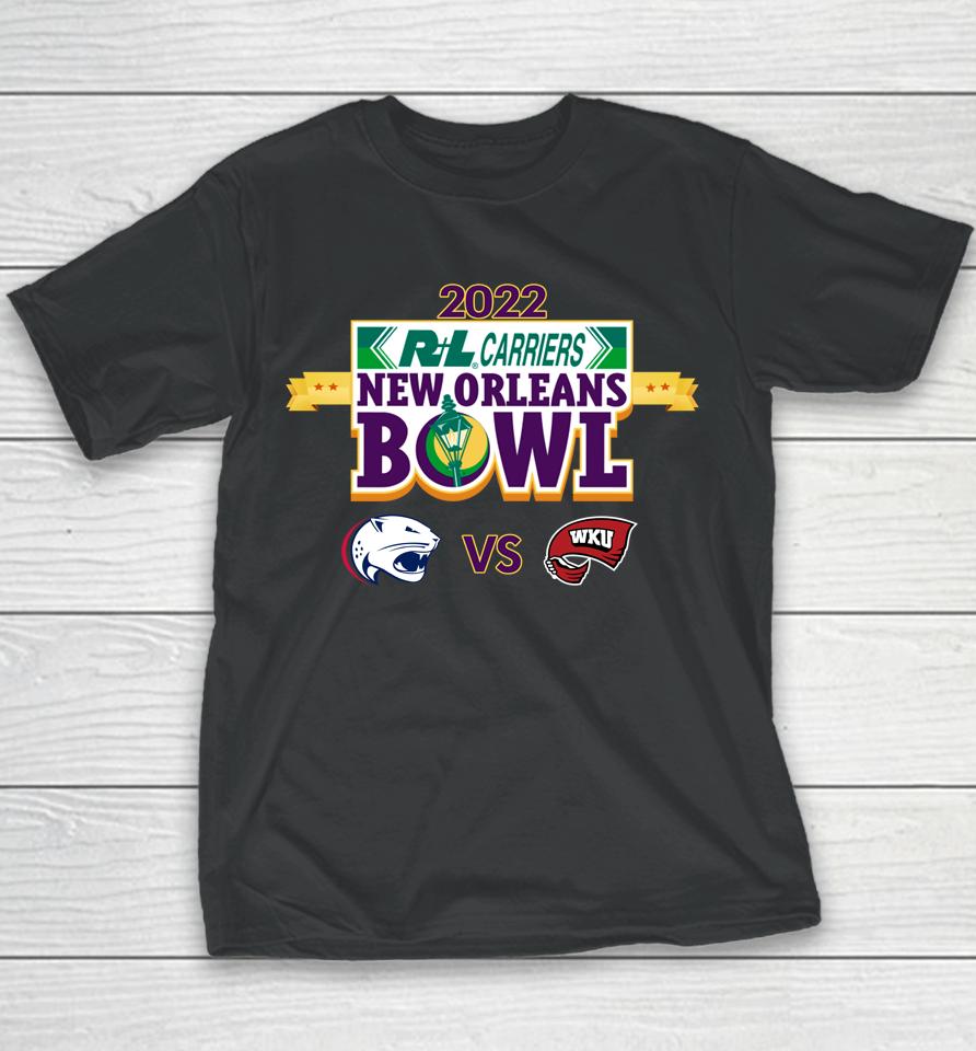 College Playoff 2022 New Orleans Bowl Western Ky Vs South Alabama Youth T-Shirt