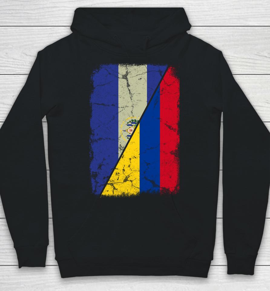 Colombian And Salvadorean Flag Together Mixed Family Roots Hoodie