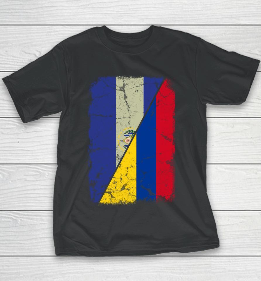 Colombian And Salvadorean Flag Together Mixed Family Roots Youth T-Shirt