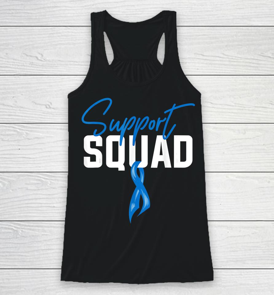 Colon Cancer Awareness Support Squad Blue Ribbon Racerback Tank
