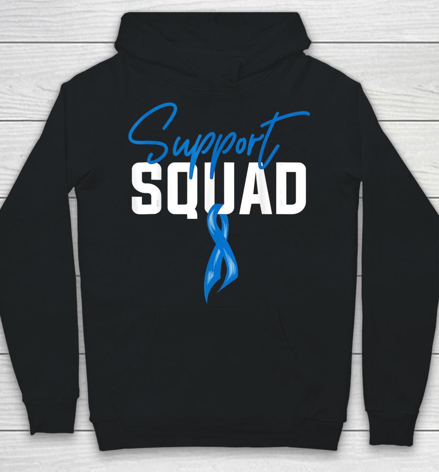 Colon Cancer Awareness Support Squad Blue Ribbon Hoodie