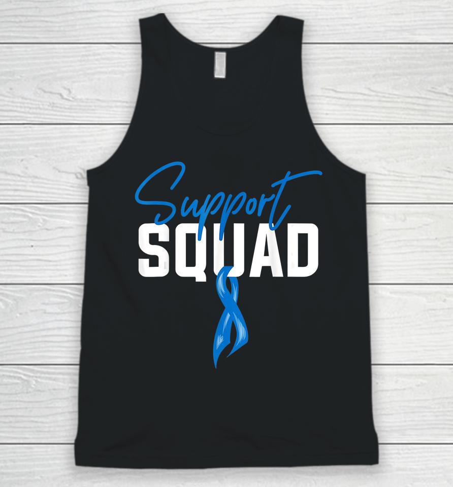 Colon Cancer Awareness Support Squad Blue Ribbon Unisex Tank Top